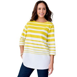 Jessica London Stretch Cotton Boatneck Tunic - 1 of 4