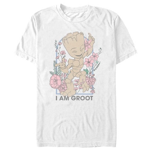 Men s Guardians Of The Galaxy Floral I Am Groot T shirt White