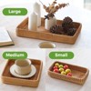 Aoibox Rattan Serving Tray Set of 3, Natural Woven Wicker Storage Baskets for Home Decor, Kitchen, Bathroom Organization - 3 of 4