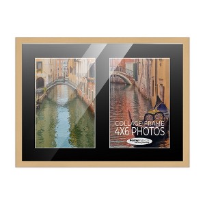PosterPalooza | Natural Finish Collage Frame - Black Mat, 20 Frame Sizes to Choose From, UV Acrylic - 1 of 4