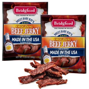 Bridgford Sweet Baby Ray’s Beef Jerky Original 3.25 oz - Healthy High Protein Beef Jerky for Your Dietary Preferences & On-the-Go Snacking - 1 of 4