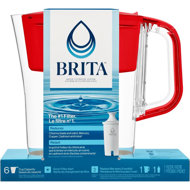 Brita Water Filter 6-Cup Denali Water Pitcher Dispenser with Standard Water Filter, 3 of 17