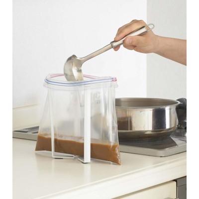 Compact White Plastic Multi-Compartment Bag Holder
