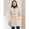 INSPIRE CHIC Women's Single Breasted Long Peter Pan Collar Vintage Winter Overcoat - 2 of 4