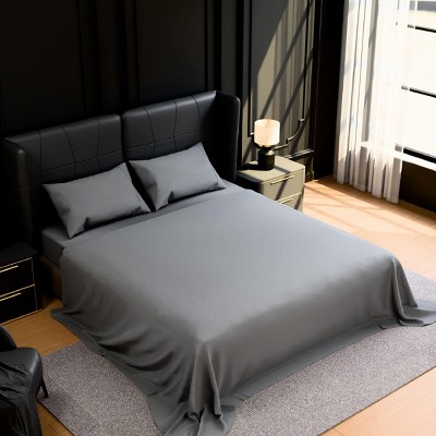 INFURNIC Bedding Sets Premium Brushed Microfiber Full Bed Sheets Soft Fade and Shrinkage Resistant Easy Care 4 Piece Set, Grey, 12.00"*10.00"*3.00"