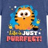Girls' - Garfield - Life Is Just Purrfect Fitted Short Sleeve Graphic T-Shirt - 2 of 4