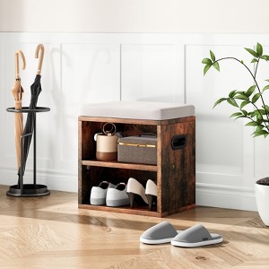 ORRD Shoe Bench with Storage & Removable Cushion, Adjustable Entryway Organizer for Small Spaces - 1 of 4