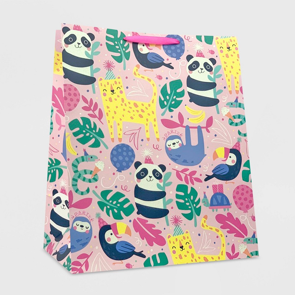 XLarge Jungle Print Gift Bag Pink - Spritz