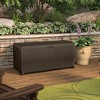 Deck Box Resin Wicker 99 Gallon - Brown - Suncast: Outdoor Storage for Pool, Garden, Patio Cushions, UV & Weather-Resistant - 4 of 4