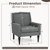 Tangkula Mid-Century Modern Accent Chair Set of 2 Grey Linen Fabric Upholstered Armchair w/Rubber Wood Legs Nailhead Trim Max Load 440 Lbs Grey - 4 of 4