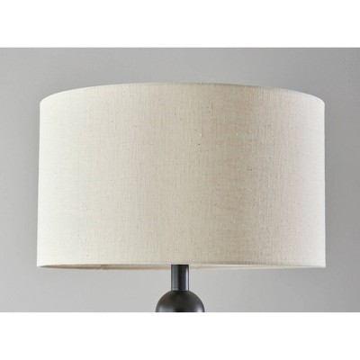 Orchard 62" Black Wood Floor Lamp with Linen Drum Shade