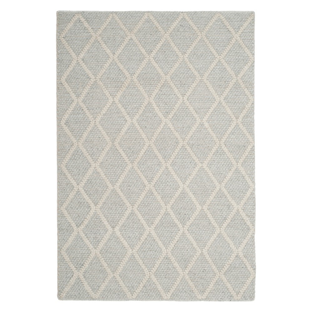 3'x5' Diamond Woven Accent Rug Silver/Ivory - Safavieh