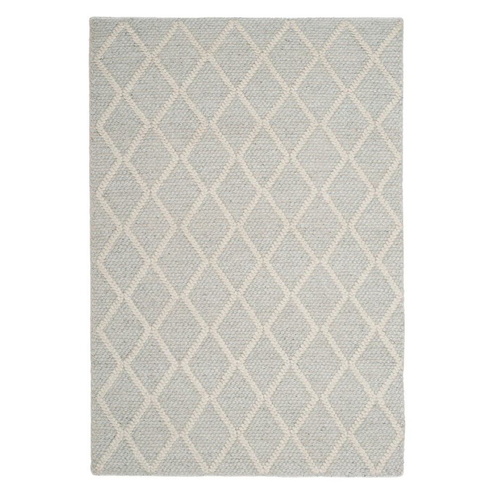 4'x6' Diamond Woven Area Rug Silver/Ivory - Safavieh