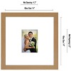 Americanflat 14x14 Oak Wedding Signature Picture Frame Displays 5x7 Photo with Polished Glass - 2 of 4