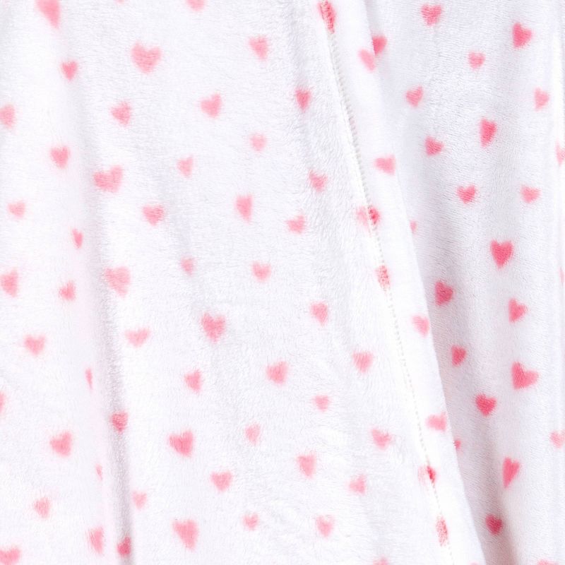 Ditsy Hearts Printed Plush Valentine&#39;s Day Throw Blanket White/Blush - Room Essentials&#8482;, 5 of 6