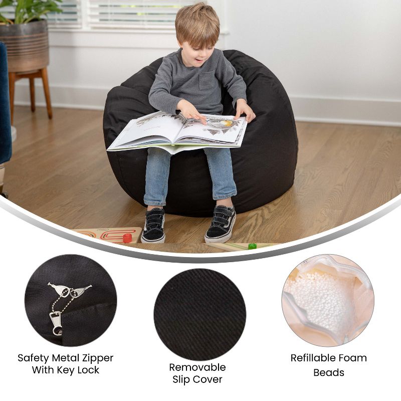 Emma and Oliver Small Bean Bag Chair for Kids and Teens, 5 of 10