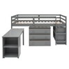 TiramisuBest Full Loft Bed with Cabinet, Shelves & Rolling Desk,Gray, Space-Saving Multi-Functional Bedroom Furniture - 4 of 4