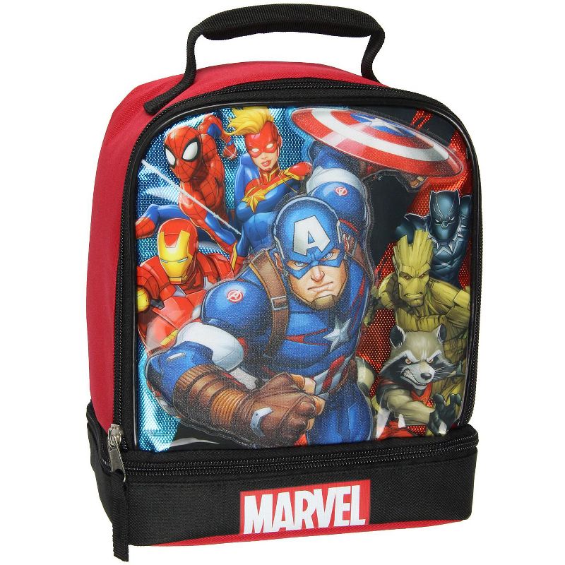 Marvel Universe Comics Avengers Captain America Dual Compartment Insulated Lunch Box Multicoloured, 1 of 7