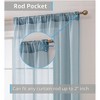 HLC.ME Lauren Semi Sheer Light Filtering Transparent Pocket Top & Back Tab Lightweight Window Curtain Panels, Set of 2 - 3 of 4
