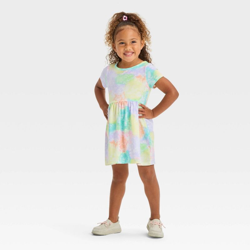 Toddler Girls' Rainbow Tie-Dye Short Sleeve Dress - Cat & Jack™, 4 of 5