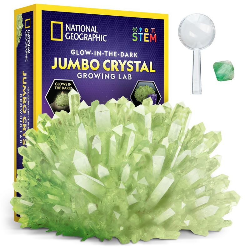 National Geographic Jumbo Crystal Growing Kit - Grow A Giant Glow in The Dark Crystal in a Few Days with This Crystal Making Science Kit, 1 of 8
