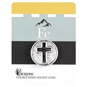 Dicksons PS-204 Fe Grano De Mostaza Brushed Silver Tone 1 Inch Diameter Zinc Alloy Double Sided Pocket Stone - 1 of 2