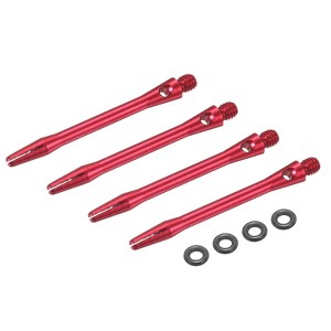 Unique Bargains 2BA Thread Aluminum Dart Shafts with Rubber Rings for Steel Tip 4 Pcs - 1 of 4