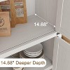 Arched Bookshelf 71.6" Tall Kitchen Pantry, Farmhouse Storage Cabinet, Large Storage Pantry with Doors, Arched Bookcase with Cabinets - 3 of 4