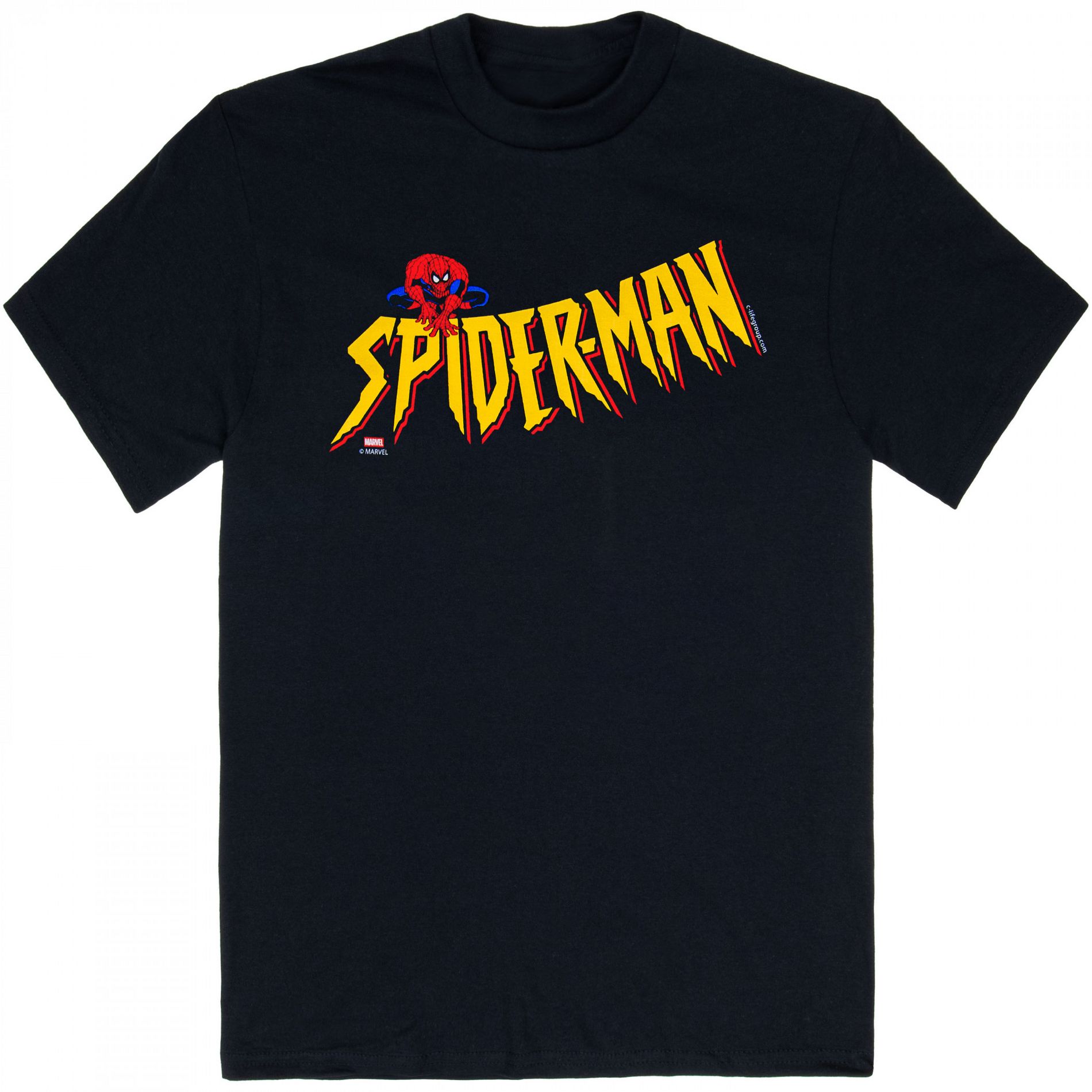 Adult Spider-Man Animated Series Title Logo T-Shirt - 2XLarge