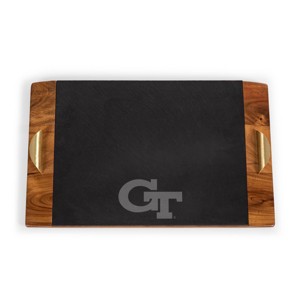 NCAA Georgia Tech Yellow Jackets Covina Acacia Wood and Slate Black with Gold Accents Serving Tray - 1 of 4
