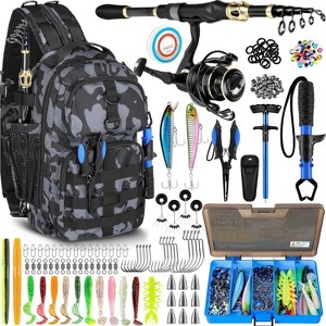 Fishing Backpack with Fishing Rod and Reel Combos Tackle Boxes - 1 of 4