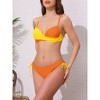 INSPIRE CHIC Women's Front Cross Contrast Color Bikini Sets, Strappy Top Tie Size Triangle Bottoms Swimwear Bathing Suits 1 Set - 2 of 4