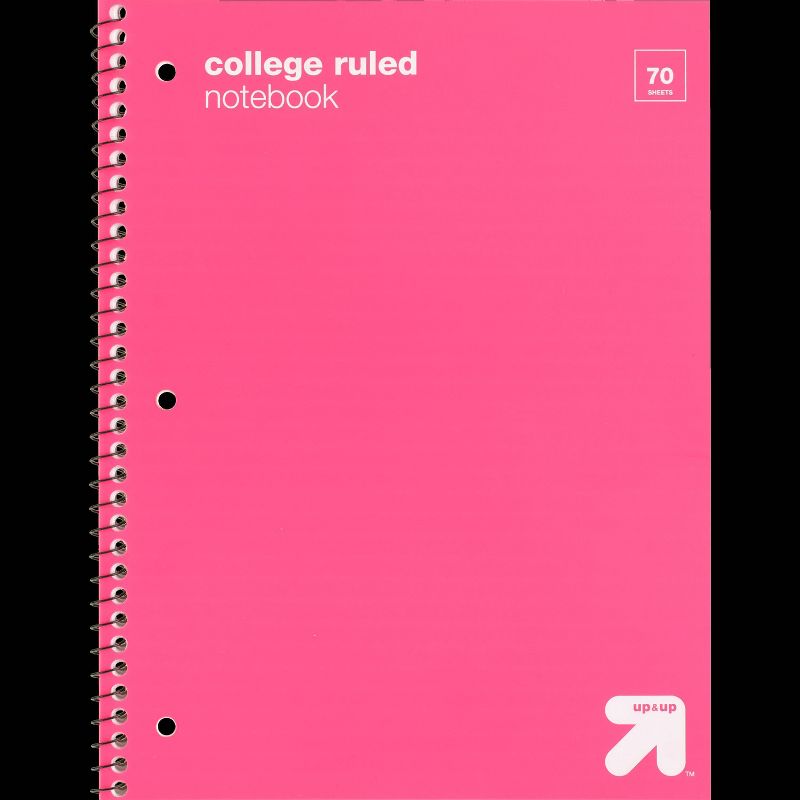 College Ruled 1 Subject Flexible Plastic Cover Spiral Notebook - up & up™, 1 of 4