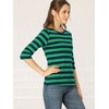 INSPIRE CHIC Women's Elbow Sleeves Boat Slim Fit Casual Stripe Animal Print Multi Floral Pattern T-Shirt - 4 of 4