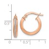 Black Bow Jewelry 3mm Glitter Infused Round Hoop Earrings in 14k Rose Gold, 14mm - image 2 of 3