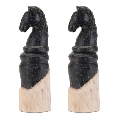 Melrose Knight Chess Sculpture (Set of 2)