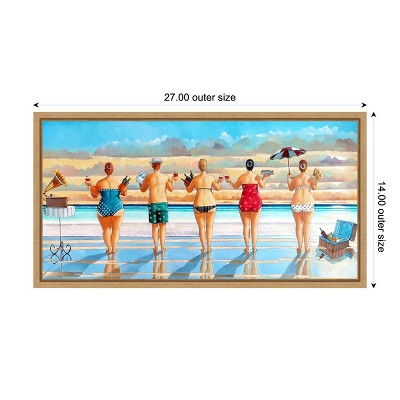 Amanti Art Watching Sunset by Ronald West Canvas Wall Art Print Framed 27 x 14