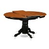 East West Furniture KET-BLK-TP Oval a Pedestal Oval Dining Table 42"x60" with 18" Butterfly Leaf - 3 of 4