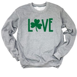 Simply Sage Market Women's Graphic Sweatshirt Love Clover St. Patrick's Day - 1 of 3