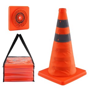 VEVOR Safety Cones, 4 Pack 18 inch Collapsible Traffic Cones, Construction Cones with Reflective Collars, Wide Base and A Storage Bag - 1 of 4
