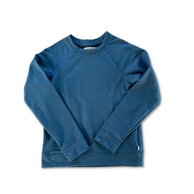 Kids' Organic Raglan Lightweight Sweatshirt Peacock Blue - Jackalo