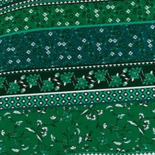 emerald green patchwork stripe