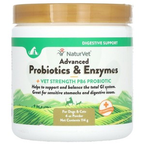 NaturVet Advanced Probiotics & Enzymes + Vet Strength PB6 Probiotic, For Dogs & Cats, 4 oz (114 g) - 1 of 3