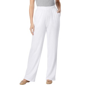 Woman Within Plus Size Tall 7-Day Knit Wide-Leg Pant - 1 of 4