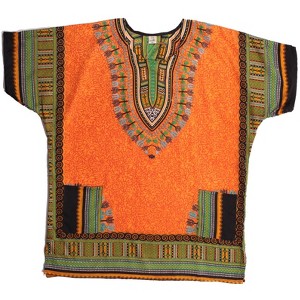 Riviera Sun Dashiki-Style Shirt for Men with Pockets – Boho Print Casual Top - 1 of 2