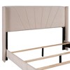 NicBex Queen Size Upholstered Platform Bed with Velvet Headboard for Adults/Boys/Girls,Beige - 4 of 4