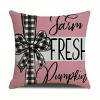 Decorative Fall Pillow Covers 4 Pack 18x18 Inches Farmhouse Cushion Cases with Pumpkin and Maple Leaf Pattern for Autumn Thanksgiving Sofa Decor - 4 of 4