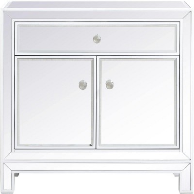 Elegant Lighting 29 inch mirrored cabinet in white