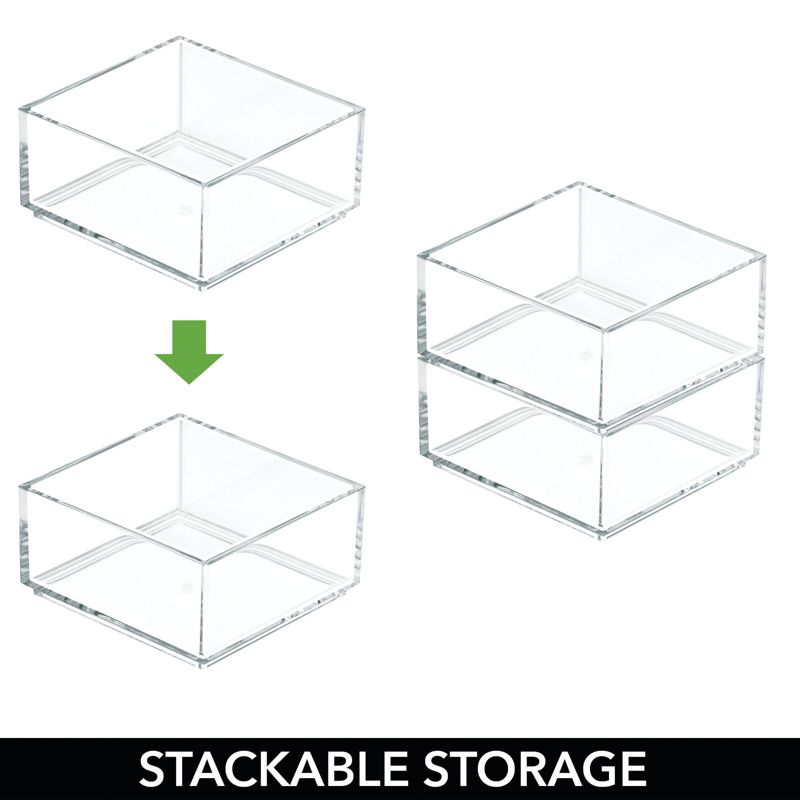 mDesign Plastic Square Desk Organizer for Office Desktop Drawers - 3 Pack, 5 of 9