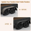 Tandem Trailer Fenders Double Axle,2 Pack Fit for 13"-15" Wheels,Teardrop Enclosed Trailer Fenders Replacement for Car Hauler, Cargo, Utility Trailer - 3 of 4